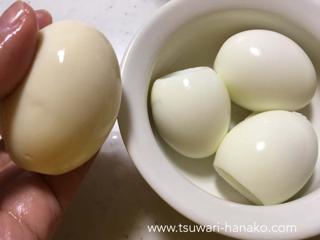 クックフォーミーで作った角煮の卵とゆで卵の比較